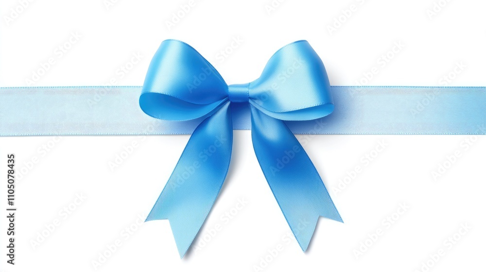 Elegant Light Blue Ribbon Isolated on White Background with Copy Space for Greeting Cards and Celebrations Elegant Light Blue Ribbon Isolated on White Background with Copy Space for Greeting Cards and Celebrations