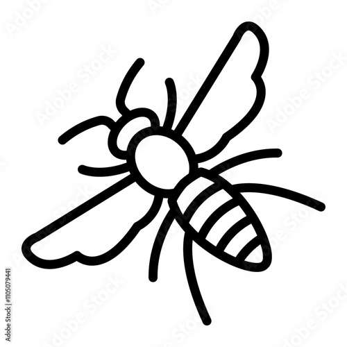 Bee Vector Line Icon Design