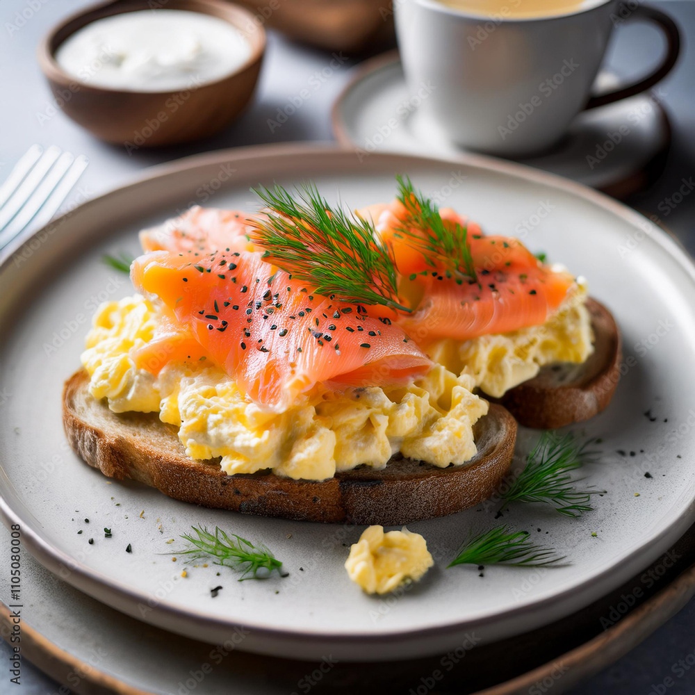 Fluffy Scrambled Eggs with Smoked Salmon and Balsamic Cream Fluffy Scrambled Eggs with Smoked Salmon and Balsamic Cream