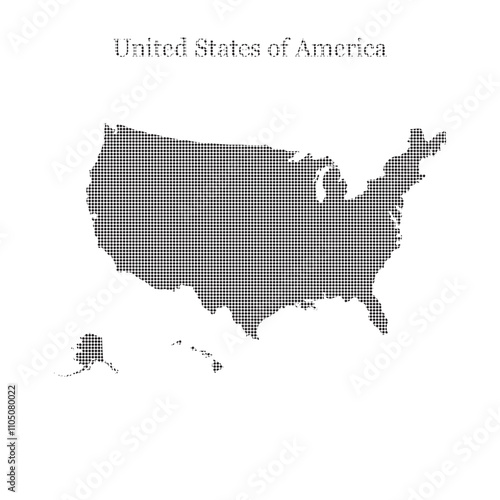 USA Map, vector map isolated on United states map. Vector Dotted USA Map