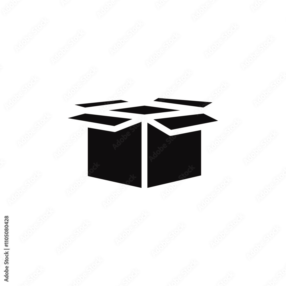 Box icon Vector flat thin line illustration Box icon Vector flat thin line illustration