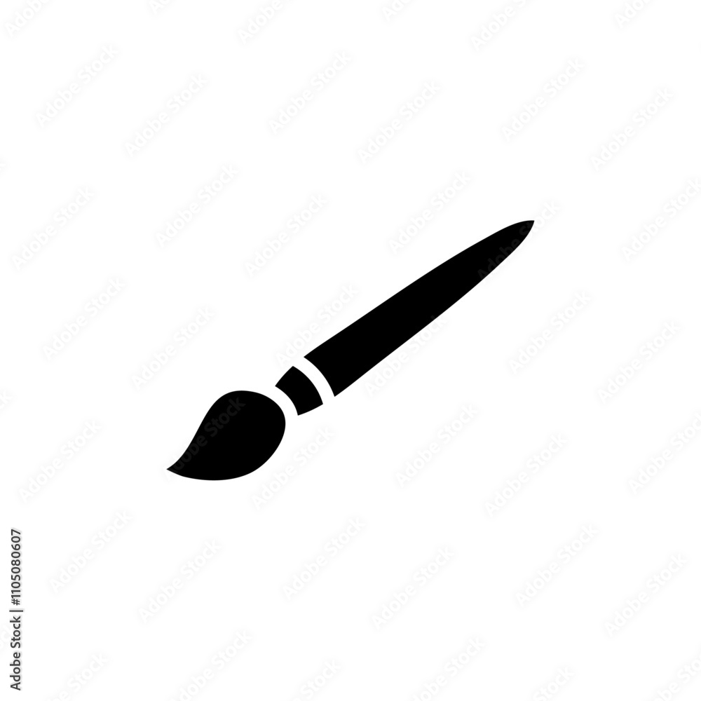 Brush icon Vector flat thin line illustration Brush icon Vector flat thin line illustration