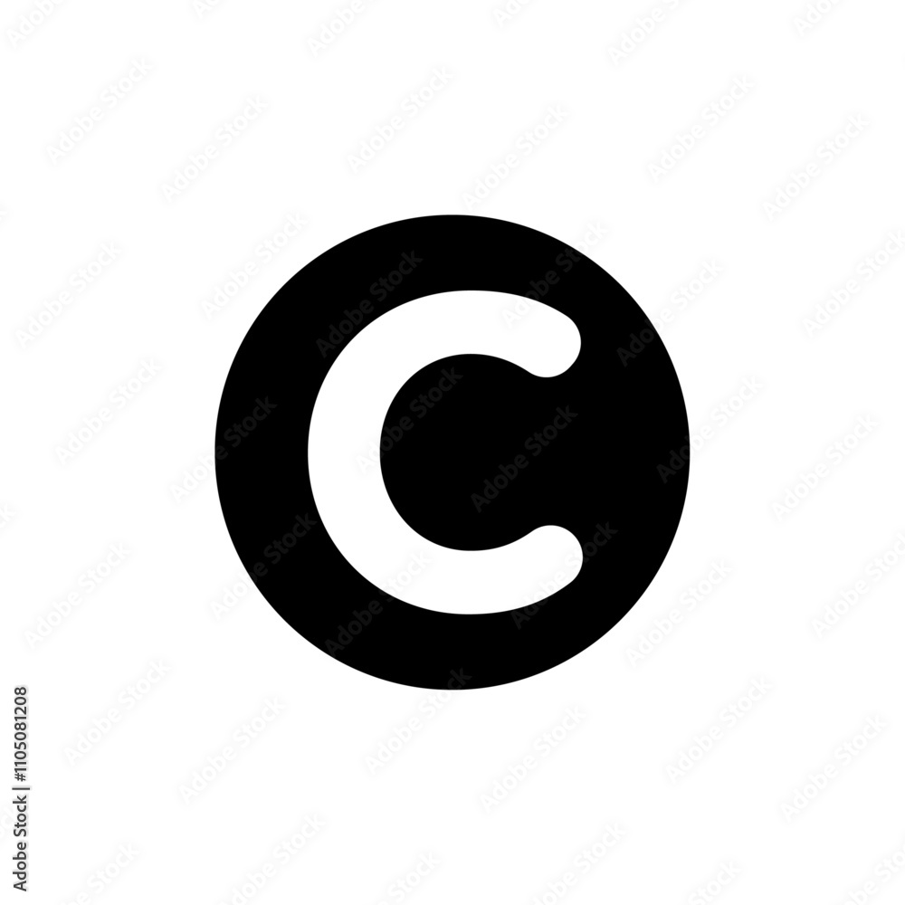 Copyright icon Vector flat thin line illustration Copyright icon Vector flat thin line illustration
