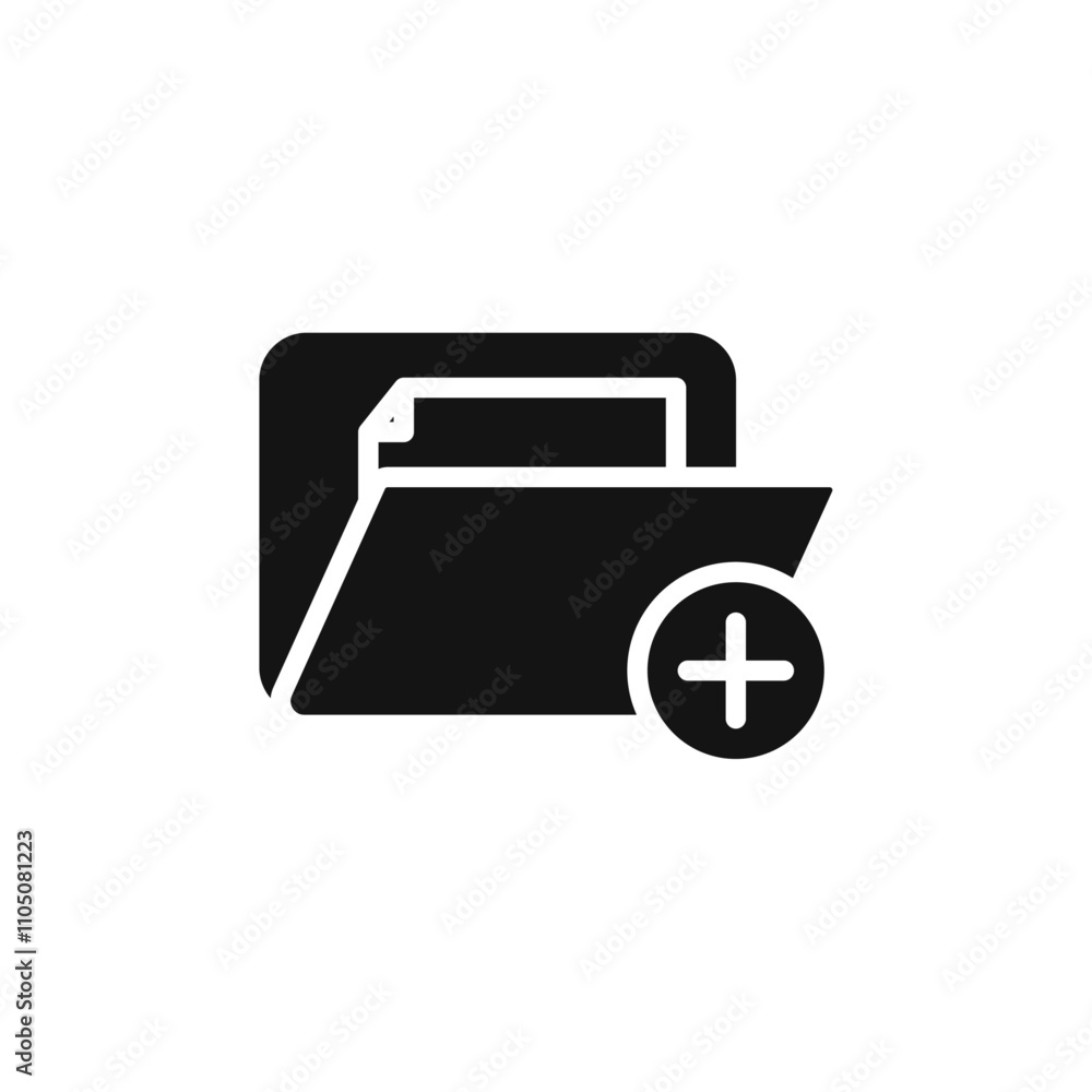 Create folder icon Vector flat thin line illustration Create folder icon Vector flat thin line illustration