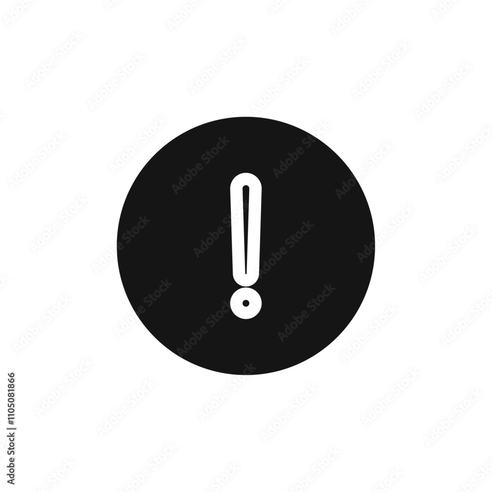 Exclamation button icon Vector flat thin line illustration Exclamation button icon Vector flat thin line illustration