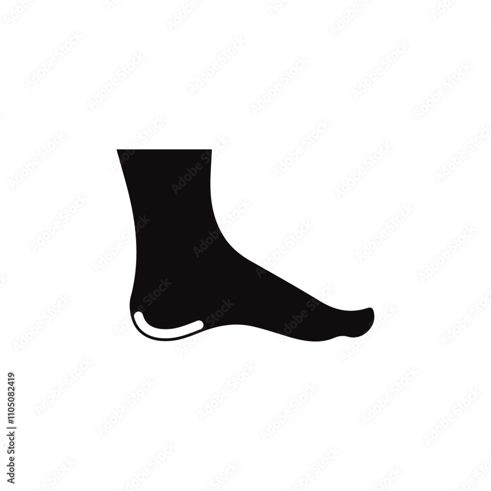 Foot icon Vector flat thin line illustration Foot icon Vector flat thin line illustration