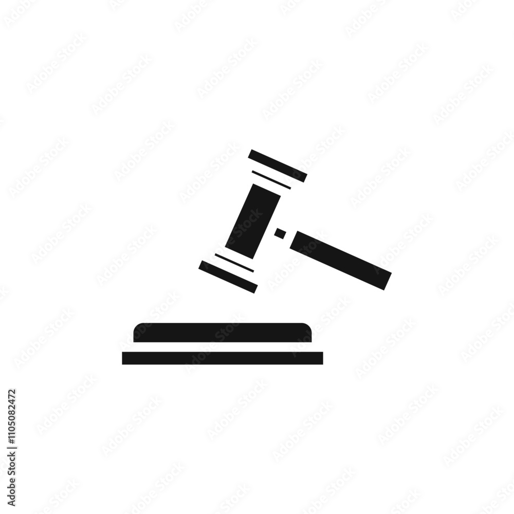 Gavel icon Vector flat thin line illustration Gavel icon Vector flat thin line illustration