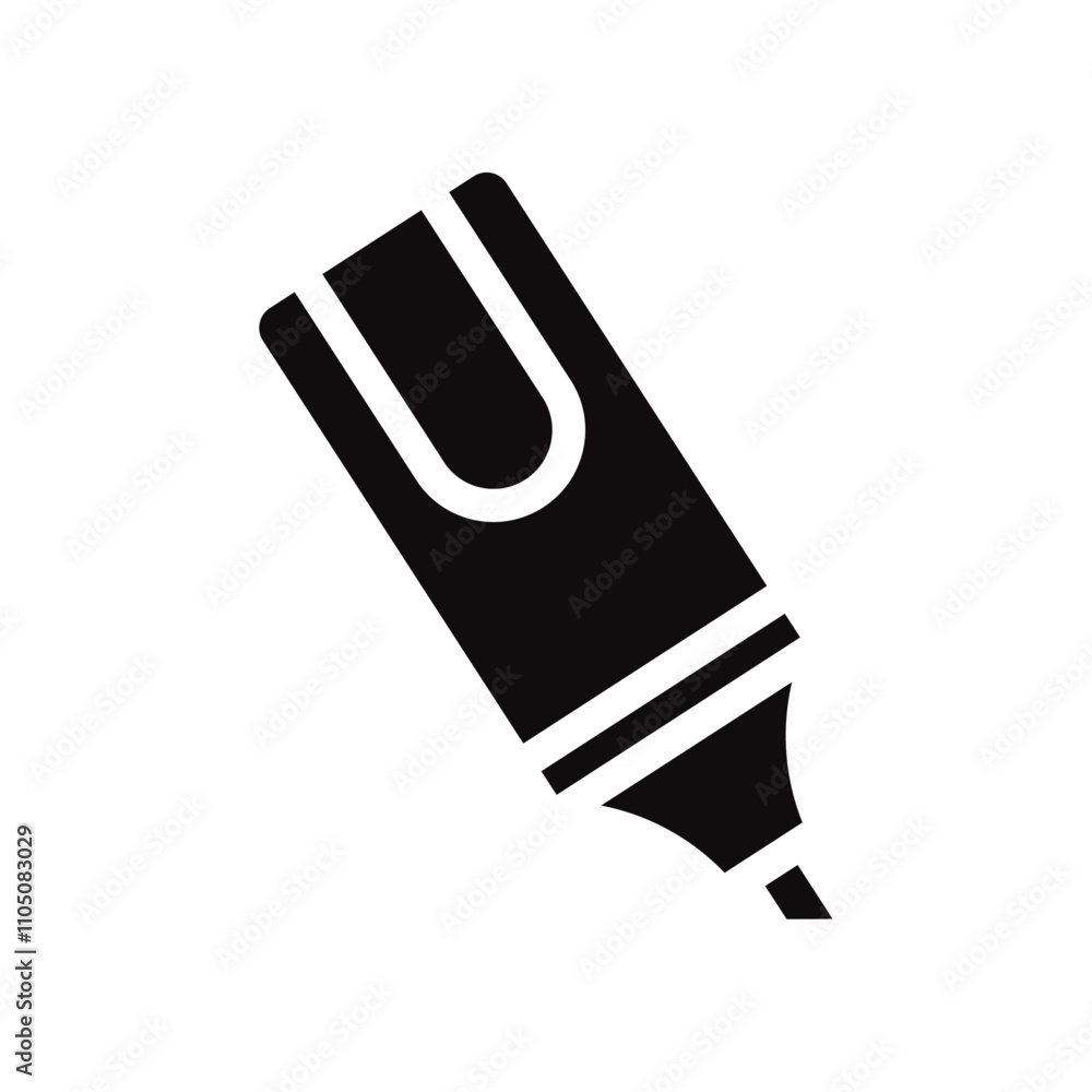 Highlighter icon Vector flat thin line illustration Highlighter icon Vector flat thin line illustration