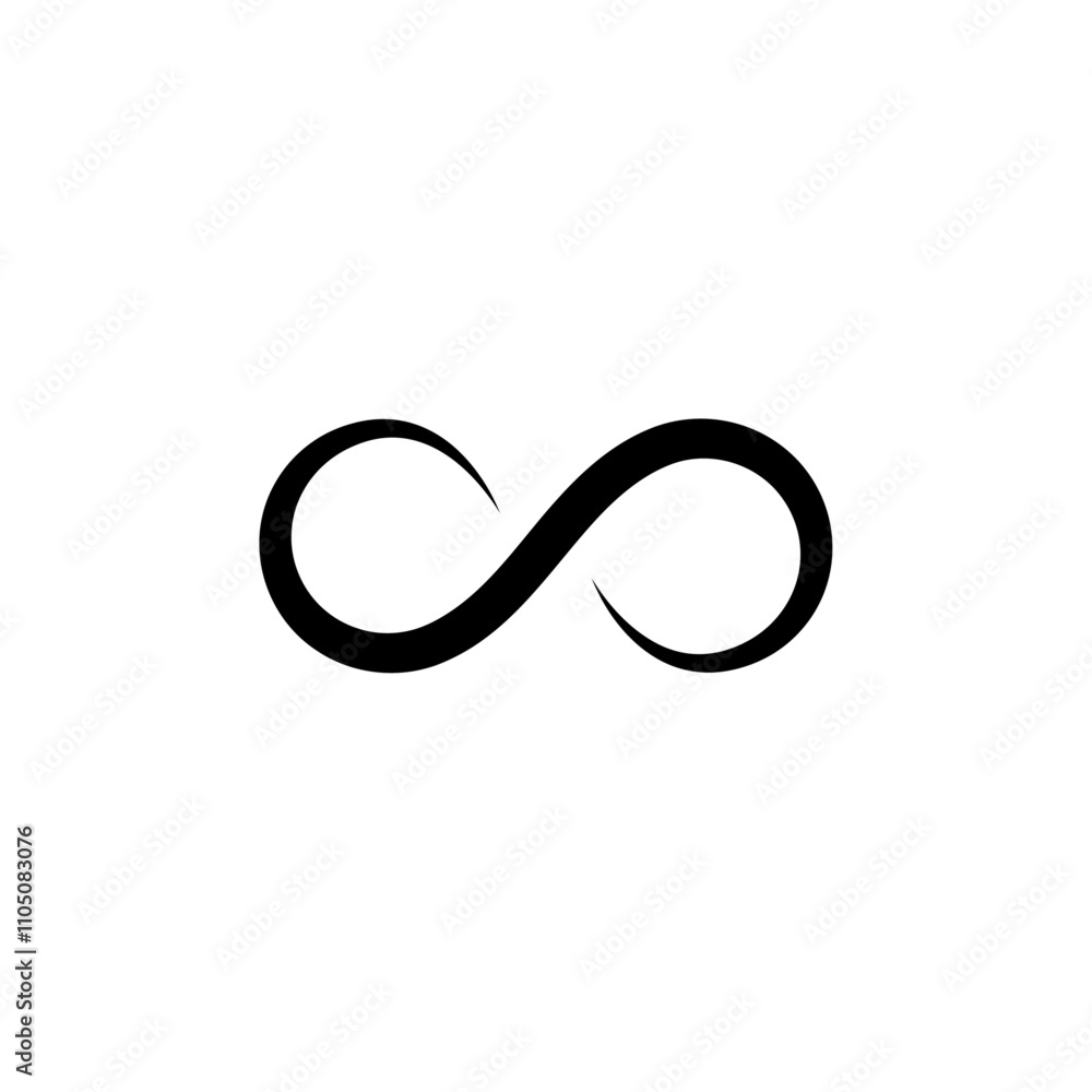 Infinite icon Vector flat thin line illustration Infinite icon Vector flat thin line illustration