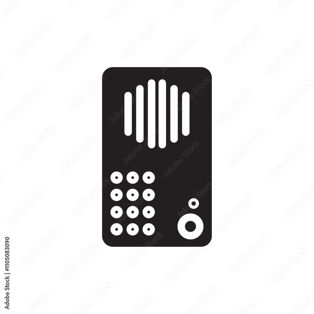 Interphone icon Vector flat thin line illustration Interphone icon Vector flat thin line illustration