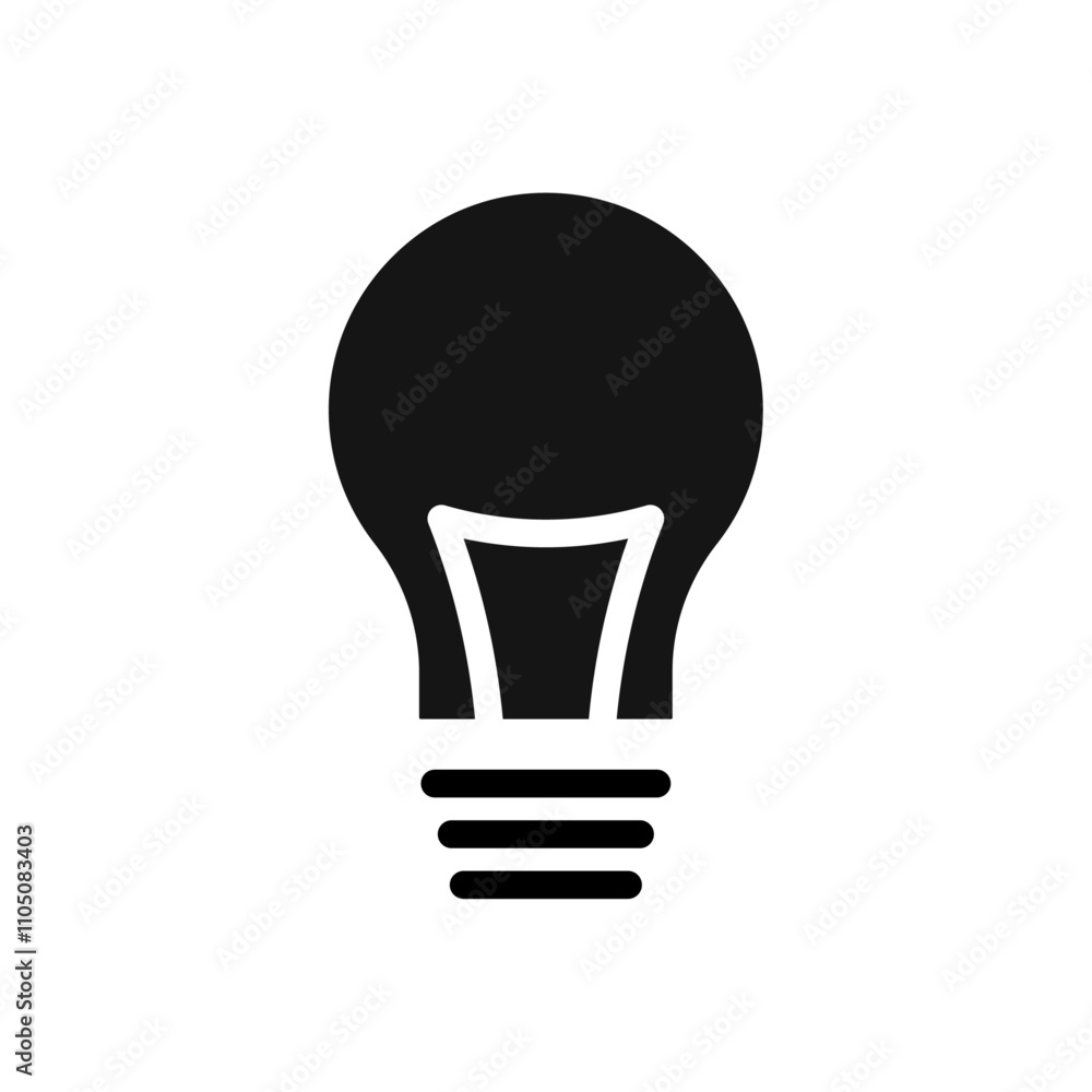 Lightbulb icon Vector flat thin line illustration Lightbulb icon Vector flat thin line illustration