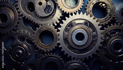 Wallpaper Mural Cog Gears. Closeup.  Torontodigital.ca