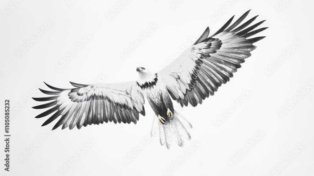 Obraz premium White Bellied Sea Eagle Soaring Gracefully In Flight