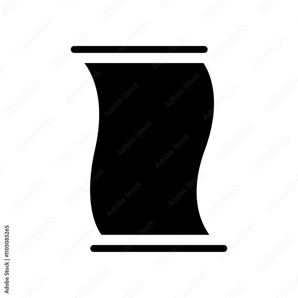 Scroll icon Vector flat thin line illustration Scroll icon Vector flat thin line illustration