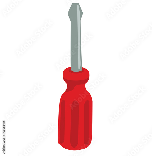 Screwdriver vector flat icon on white