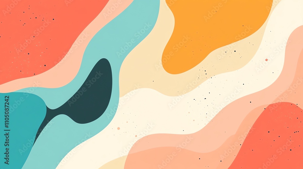 Abstract colorful background with wavy lines and dots. Abstract colorful background with wavy lines and dots.