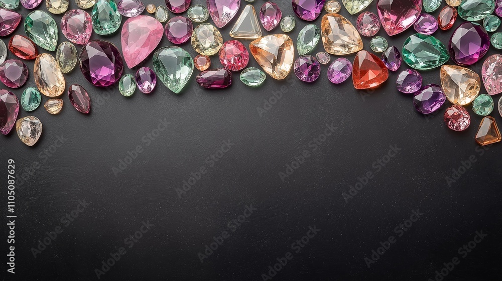 Colorful shiny sparkling jewelry circle stones glitters gems frame background Colorful shiny sparkling jewelry circle stones glitters gems frame background
