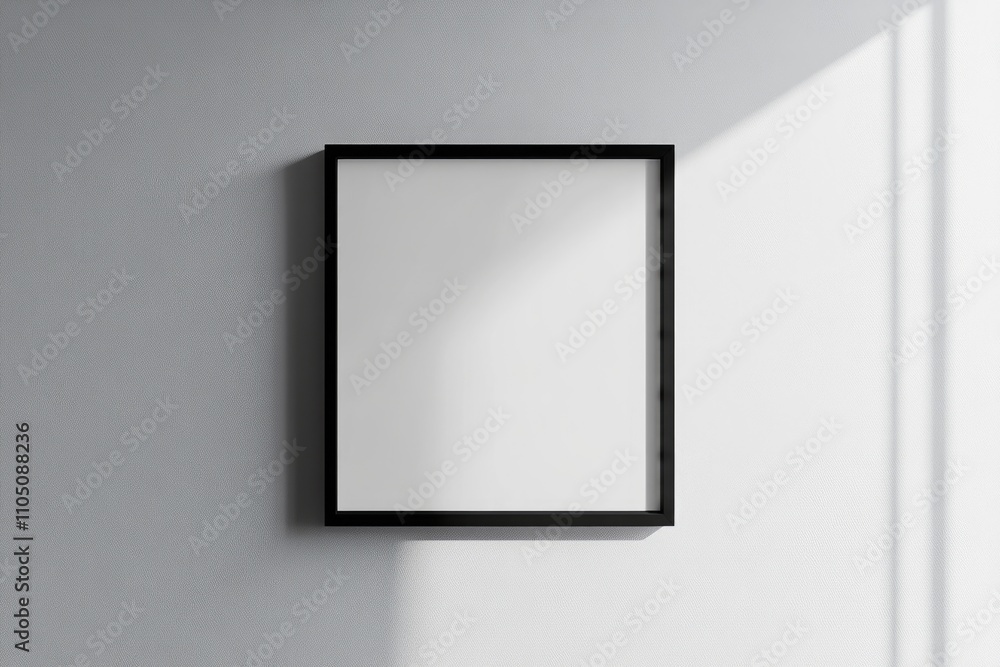 Inspire Minimalist Interior: Elegant Blank Frame on Gray Wall Showcasing Square Artwork in a Modern Scandinavian Setting Inspire Minimalist Interior: Elegant Blank Frame on Gray Wall Showcasing Square Artwork in a Modern Scandinavian Setting