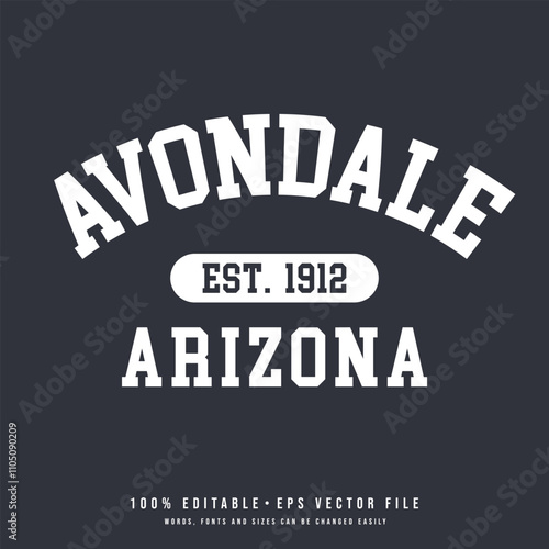 Avondale text effect vector. Avondale typography design vector. 