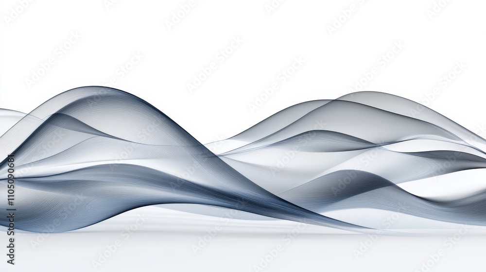 Abstract Gray Waves Flowing Lines Smooth Curves Digital Art Background Abstract Gray Waves Flowing Lines Smooth Curves Digital Art Background
