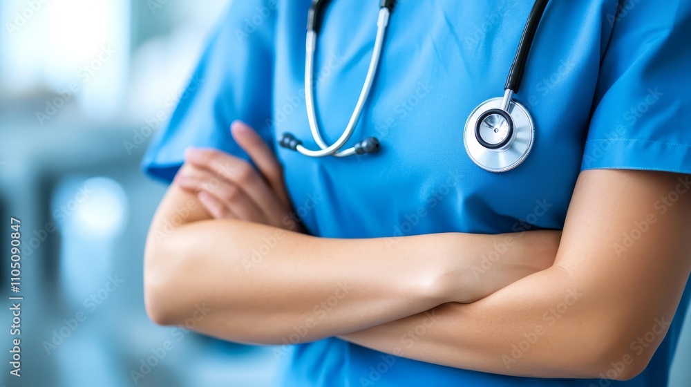 Confident Doctor Stethoscope Healthcare Professional Medical Uniform Confident Doctor Stethoscope Healthcare Professional Medical Uniform