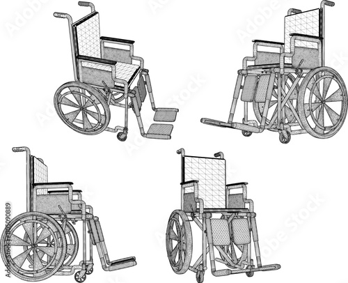 vector illustration of wheelchair design for disabled people