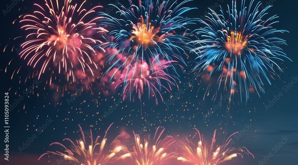 Joyful Candy Colors in New Year’s Sky: A Festive Explosion of Happiness Joyful Candy Colors in New Year’s Sky: A Festive Explosion of Happiness