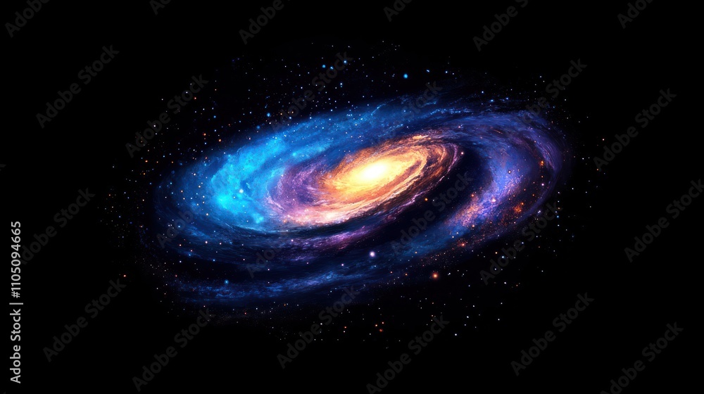 Vibrant Spiral Galaxy in Deep Space Showing Stellar Formation Vibrant Spiral Galaxy in Deep Space Showing Stellar Formation