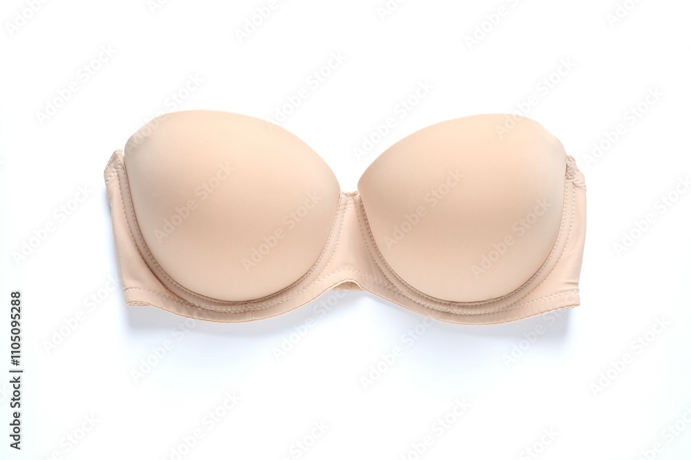 Flat lay with women romantic underwear on white background, top view Flat lay with women romantic underwear on white background, top view