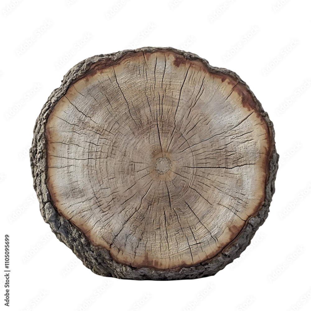 Slice Tree Trunk on Transparent Background Slice Tree Trunk on Transparent Background
