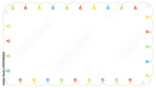 カラフルなクリスマスライトのイラスト背景