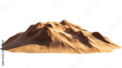 A pile of sand sits on top of a white surface, perfect for use in beach-themed designs or as a symbol of simplicity