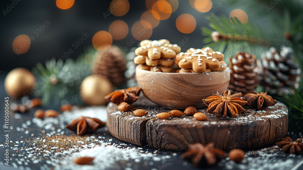 Festive Gingerbread Cookies with Holiday Decor Festive Gingerbread Cookies with Holiday Decor