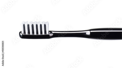 A sleek toothbrush featuring a row of bristles designed for effective cleaning. photo