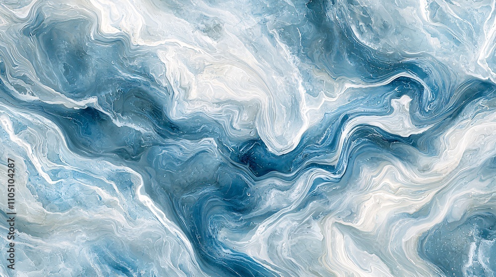 Serene Wave: Abstract Blue and White Marble Swirls Background for Modern Artistic Design Serene Wave: Abstract Blue and White Marble Swirls Background for Modern Artistic Design