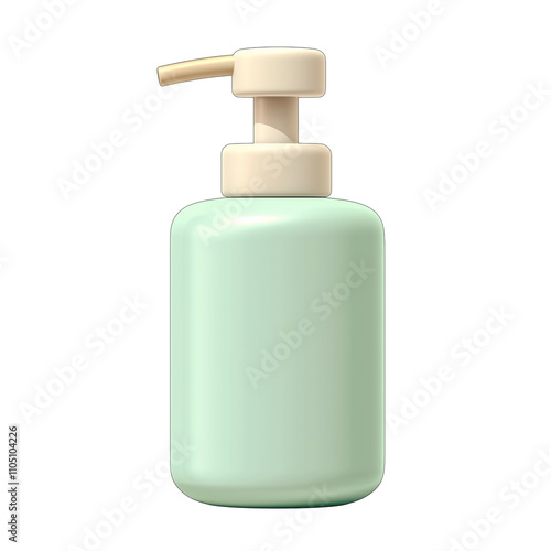 3D render pump bottle png mockup. Isolated plastic shampoo hand soap lotion pump bottle image on transparent background