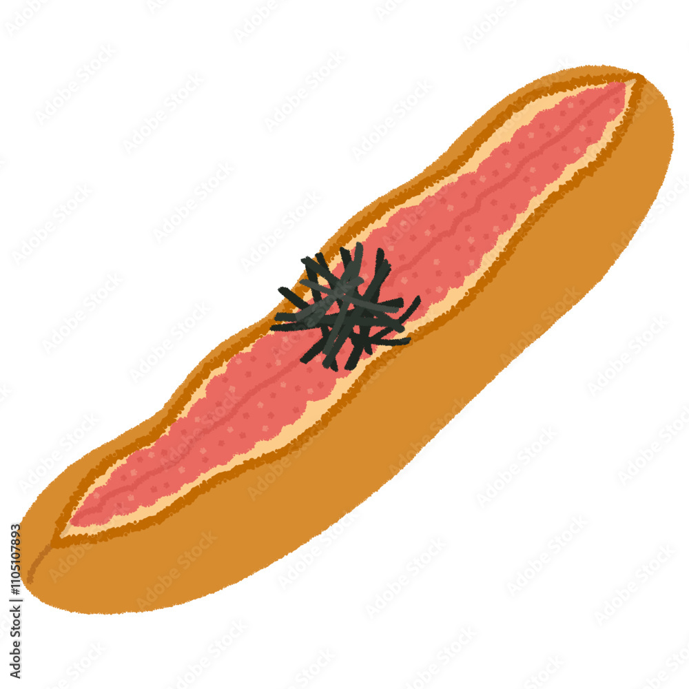 明太フランスのイラスト 明太フランスのイラスト