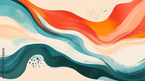 Abstract digital art with flowing, colorful shapes.