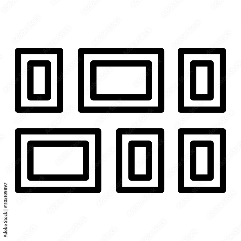 Art Gallery Vector Line Icon Design Art Gallery Vector Line Icon Design