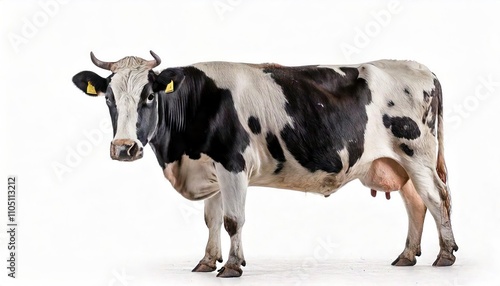  Holstein Cow, 5 Years Old, Standing Against White Background 