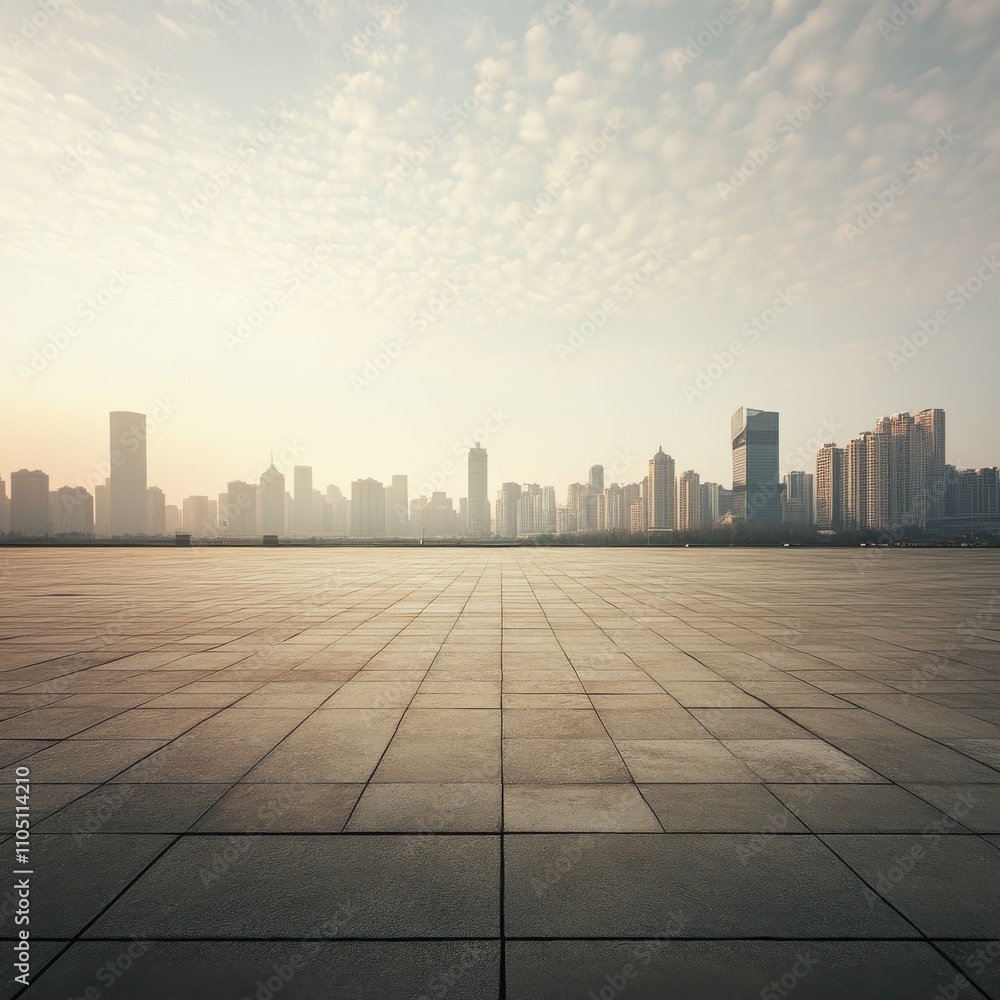 Urban Renewal Project, morning, eye-level view Urban Renewal Project, morning, eye-level view