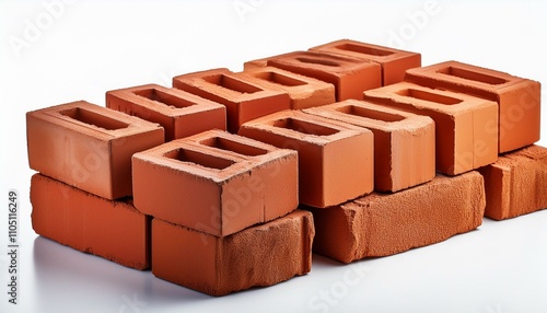 bricks isolated white background