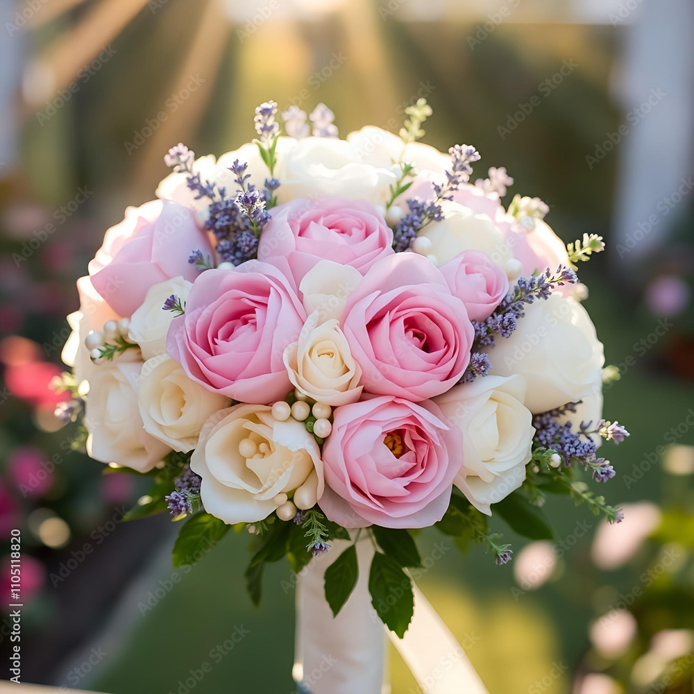 Obraz premium wedding bouquet on a green background