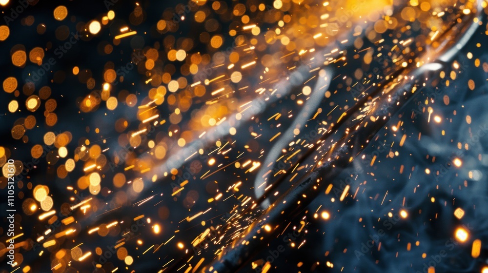 Naklejka premium industrial welding background that sparks fireworks with very beautiful colors.
