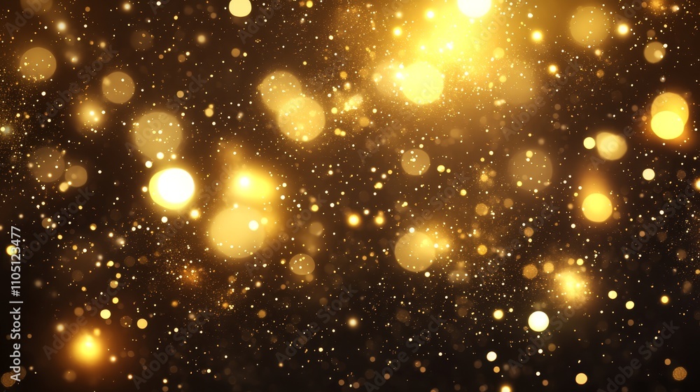 Naklejka premium Golden Glitter Bokeh Lights Background