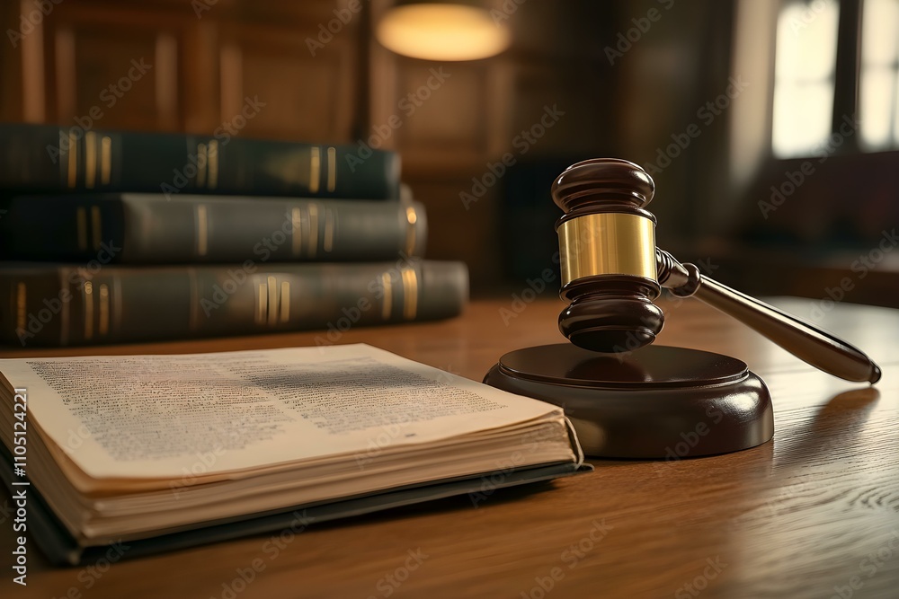 Judge's Gavel and Judicial Court Files Judge's Gavel and Judicial Court Files
