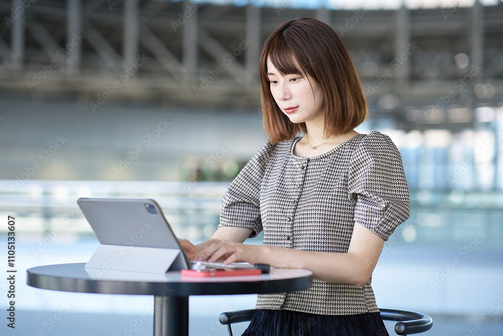 Obraz premium 仕事をする若い女性