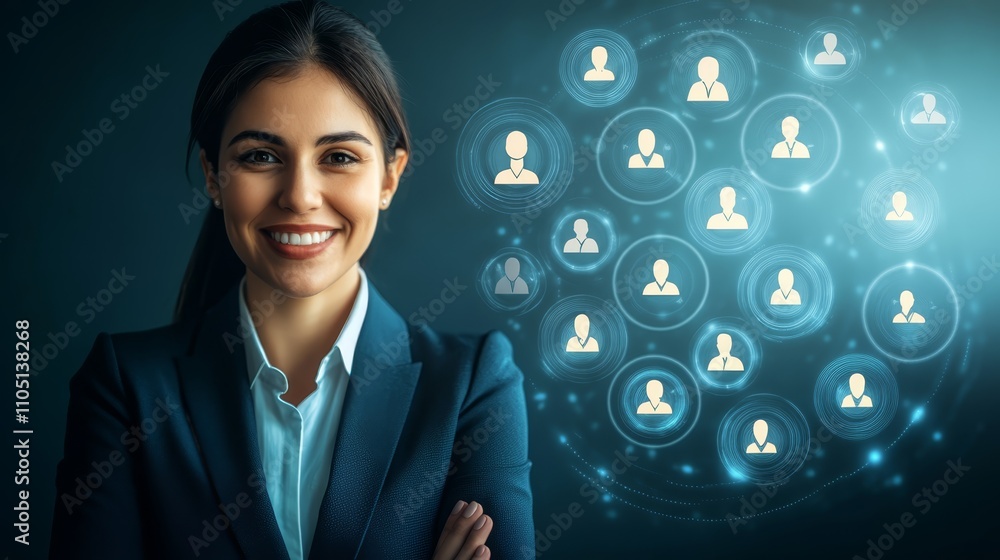Businesswoman Network Digital Connections Global Team HR Social Media Businesswoman Network Digital Connections Global Team HR Social Media