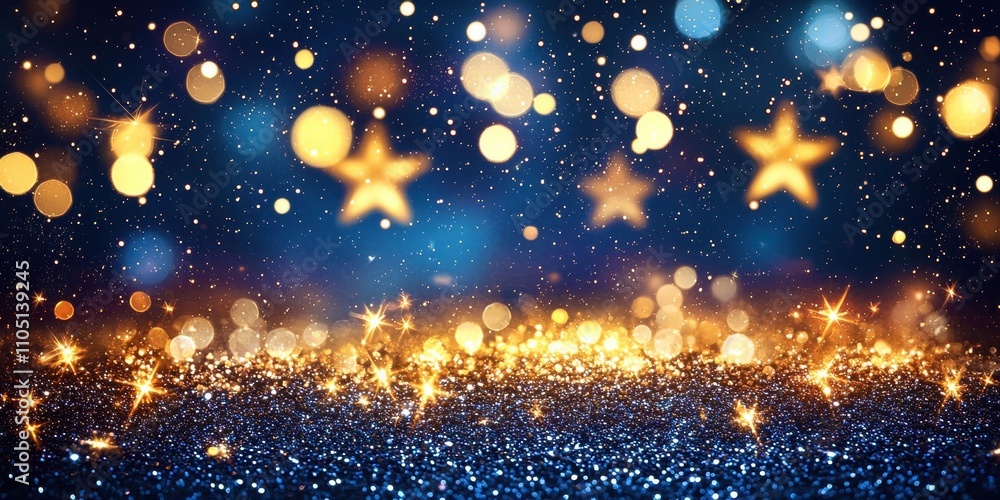 Obraz premium Star is in the middle of a blue and gold background