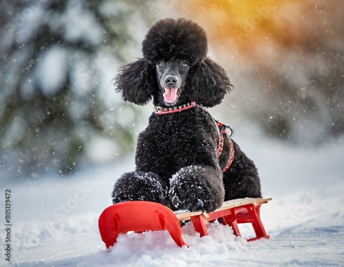 Schlittenfahrt im Schnee